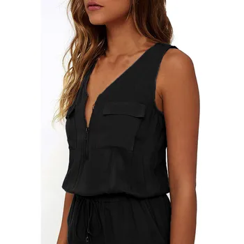 

2019 Fashion Women Sexy V Neck Jumpsuit Sleeveless Jumpsuit Bodysuit 3.23