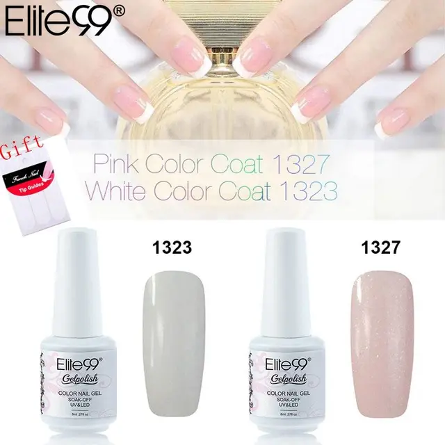 Elite99 8ml New Design Soak Off Color Nail Gel Polish White Pink Elite99 8ml New Design Soak Off Color Nail Gel Polish White Pink French Manicure Kit