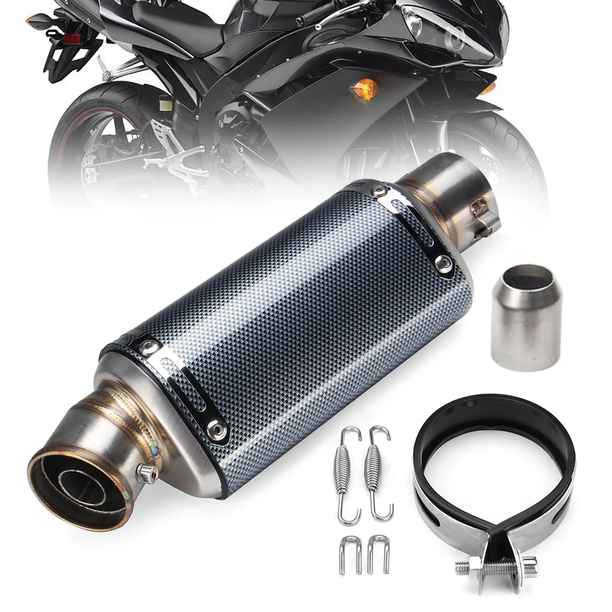 

Universal Motorcycle Akrapovic Exhaust Pipe Muffler System Racing Escape Echappement Moto for Yamaha Kawasaki small ninja Z250