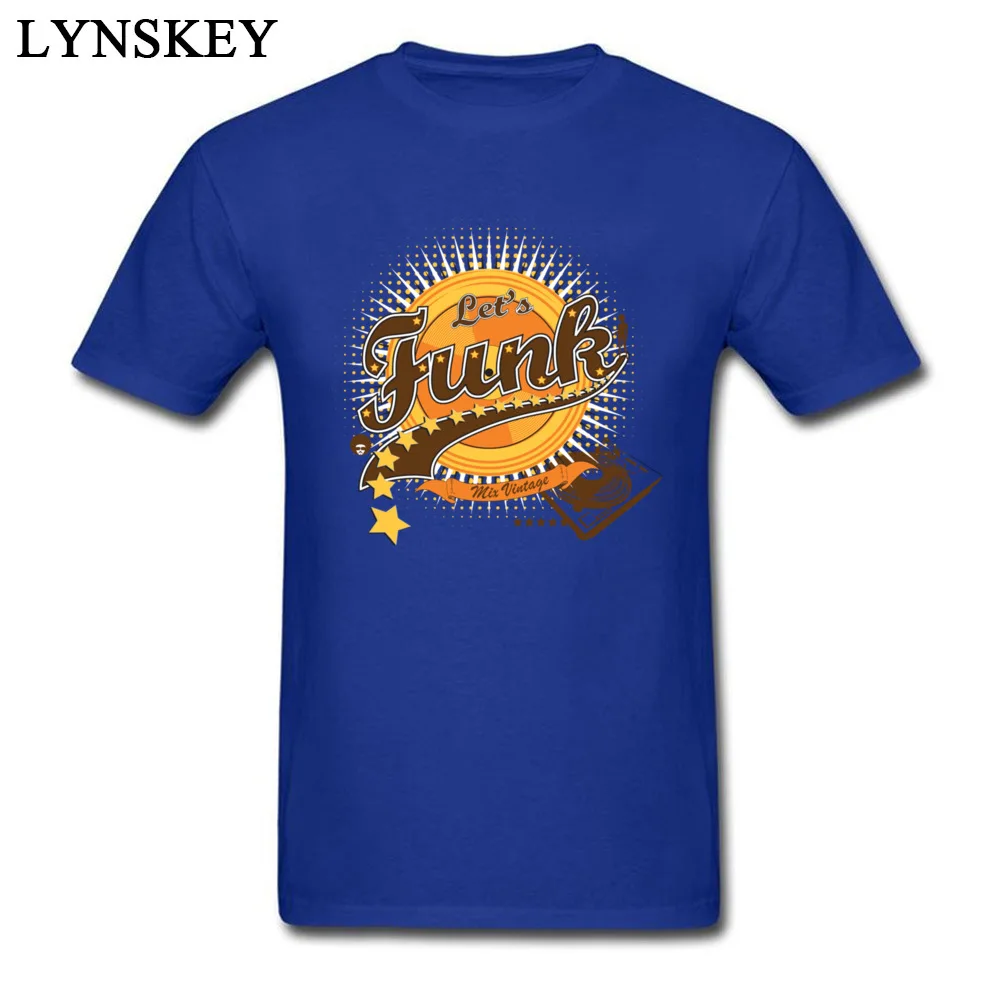 Personalized Tops Shirts New Arrival Round Collar Short Sleeve Let s Funk All Cotton Mens T Shirt Printed On Summer/Fall Tee Shirts Let s Funk blue