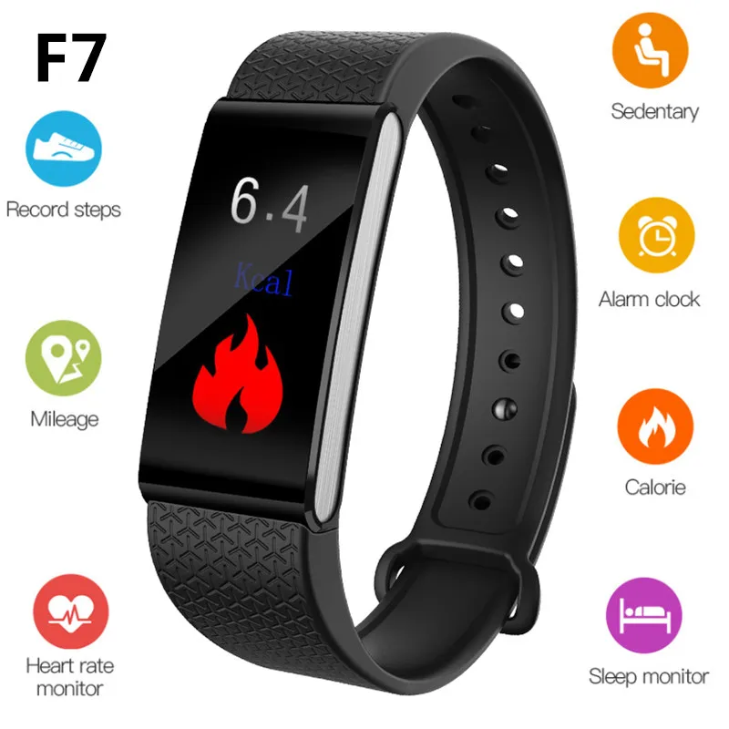 

F7 smart bracelet pedometer calorie alarm clock heart rate sleep monitoring waterproof sports fitness tracker PK M3 pro F1 C1S