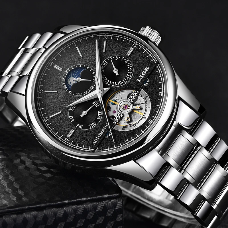 

LIGE Watches Men Luxury Brand Chronograph Sports Watches Business Waterproof Full Steel Quartz Men's Watch Relogio Masculino+Box