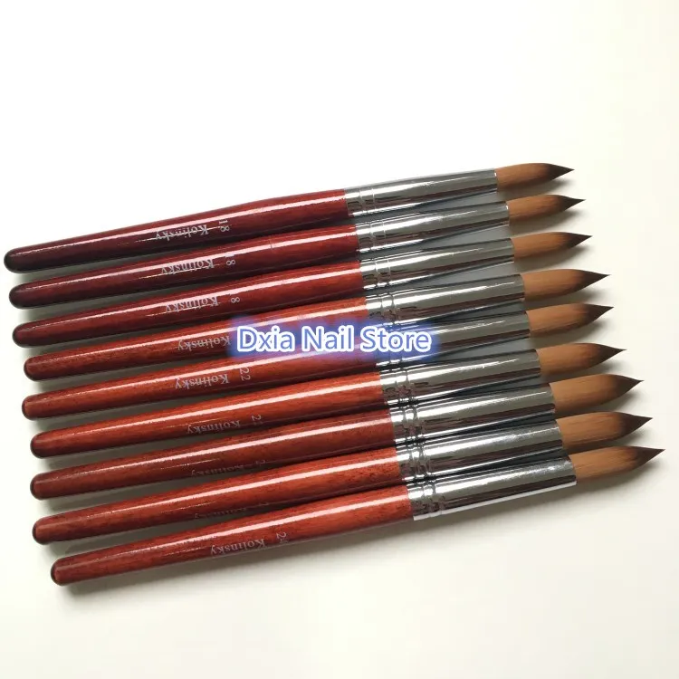 

1PC Kolinsky Hair Wood Acrylic Nail Art Brush Round Size 10#12#14#16#18#20#22#24 UV Gel Carving Pen Brushes Liquid Powder