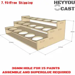 36 мм отверстие-цитадель 15 стойка для красок-лазерная резка древесины-МДФ модель хранения красок