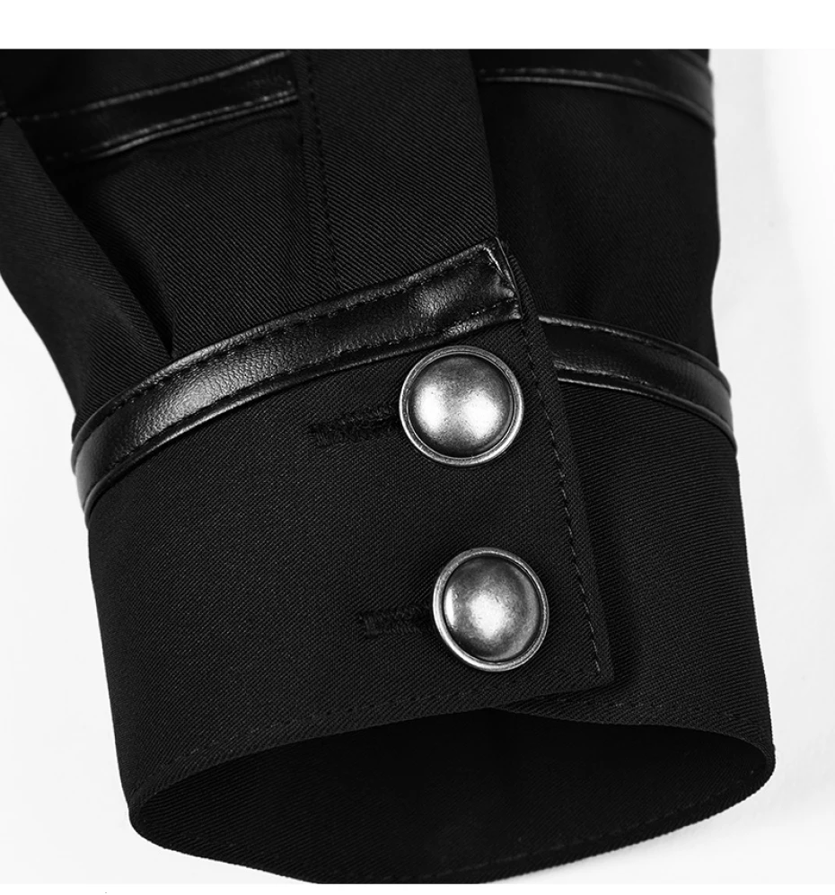Панк рейв для женщин стимпанк Военная Униформа форма рубашка с длинным рукавом черный пикантные вечерняя блузка повседневное Готический же