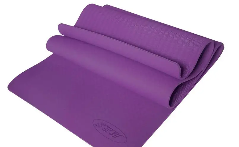 185*122*0.8 см пара толщиной упражнения TPE Йога Коврики Pad нескользящая Фитнес складной гимнастика Коврики для бодибилдинга - Цвет: Фиолетовый