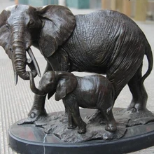 Песня voge gem S1462 Марка Классический Бронза Медь Мир Матери и Ребенка Слон Искусство Скульптура Статуя