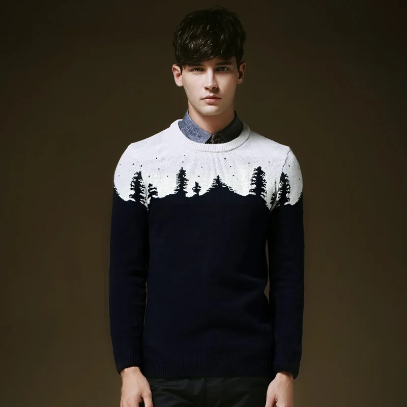 2015 Autumn & Winter Christmas Tree Jacquard Sweater Men