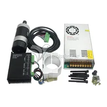 CNC ER11 48V 400W Air-Cooled Brushless Spindle Motor + Driver Controller + Motor Mount + Power Supply for Engraving Machine
