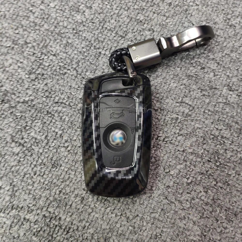 

Carbon Fiber Look ABS Remote Car Case Key Cover Holder Skin Shell for BMW BMW 1 / 2 / 3 / 4 5 series X1 X3 X5 X6 Z4 With Ring