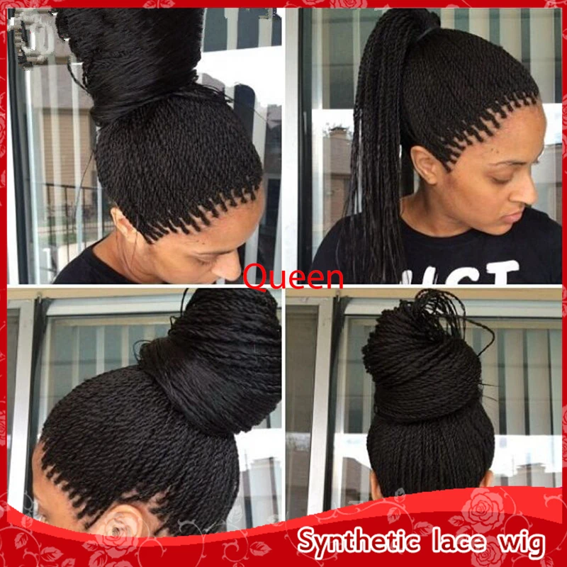 New Style Twist Havana Braided Wigs Synthetic Lace Front Wig Heat