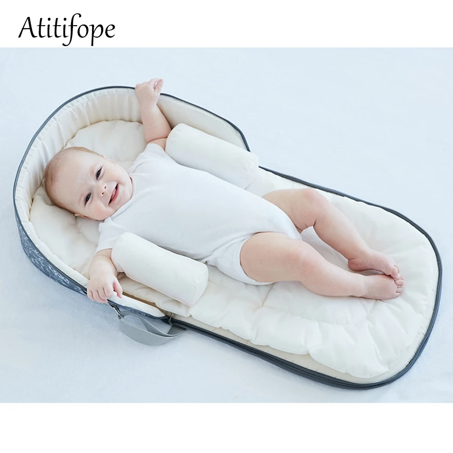 Портативная кроватка многофункциональная Складная антиприжимная кровать может использоваться в качестве рюкзака детская кровать подходит для 0-8 месяцев ребенка