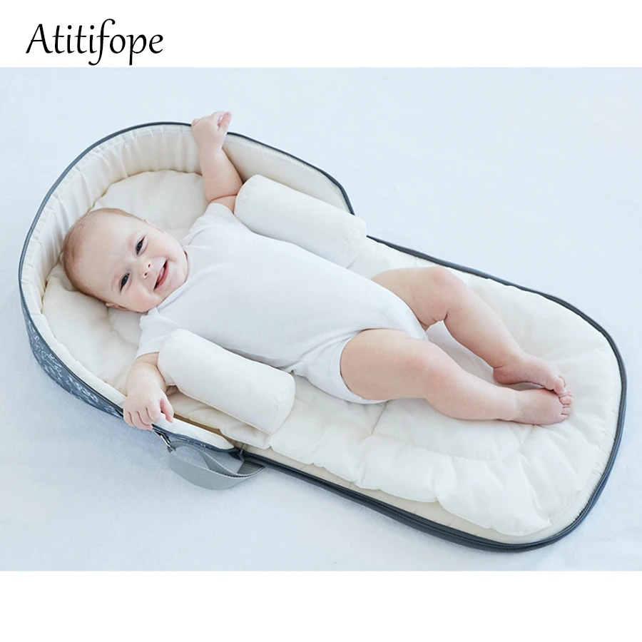  Portable Crib Multi-Function Folding Anti-Pressure Bed can Sleep can be Used as a Backpack Baby Bed