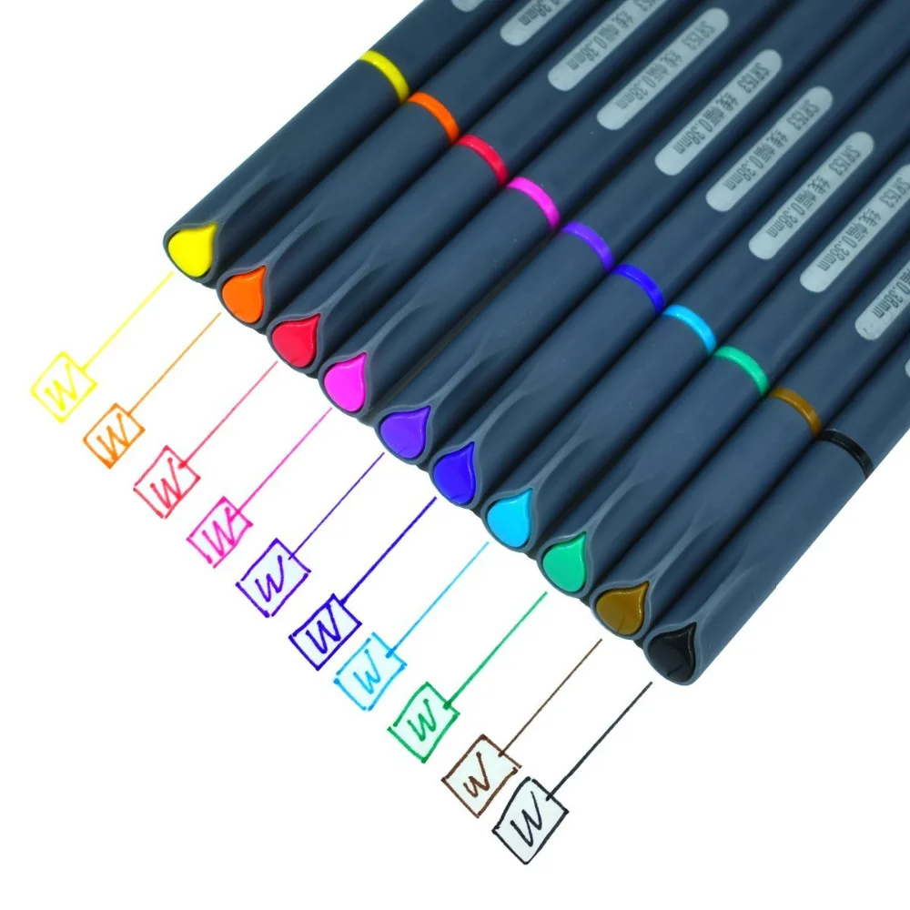 

Fineliner Color Pen Set,0.38mm Colored Fine Line Point,Assorted Colors,10-Count