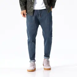 Мода 2017 г. новый бренд Для мужчин шаровары Джинсы для женщин Повседневное свободные джинсовые штаны Для мужчин хип-хоп рэп мешковатые