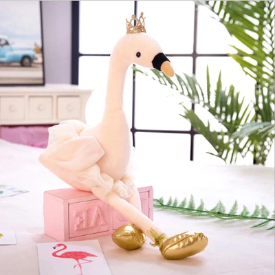 Креативный балетный Лебедь Фламинго плюшевая игрушка, петух плюшевый Кукла игрушки для девочек подарок на день рождения подарки на день Святого Валентина - Цвет: Swan