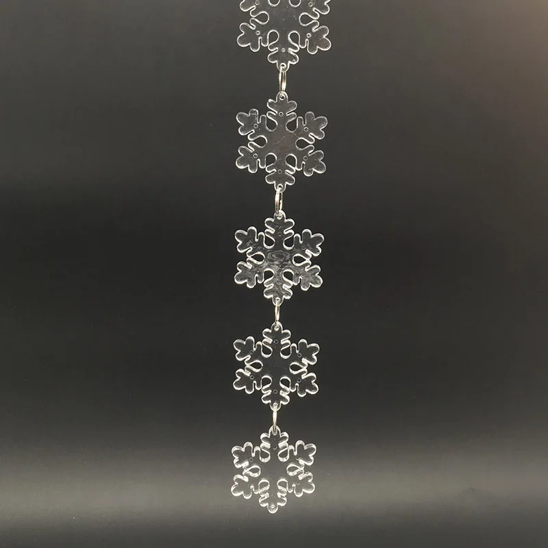 

Snowflake Clear Acrylic Garland Christmas Tree Hanging Decoration DIY New Year Christmas Ornaments For Home Weeding Party Chain