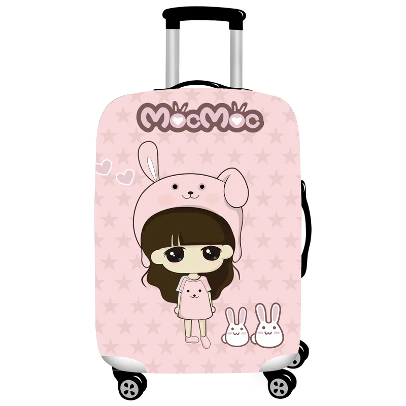 Чехол для чемодана с мультяшным Кроликом, эластичный защитный чехол, 18-32 дюйма, багажные пылезащитные чехлы на колесиках, аксессуары для путешествий - Цвет: D case cover