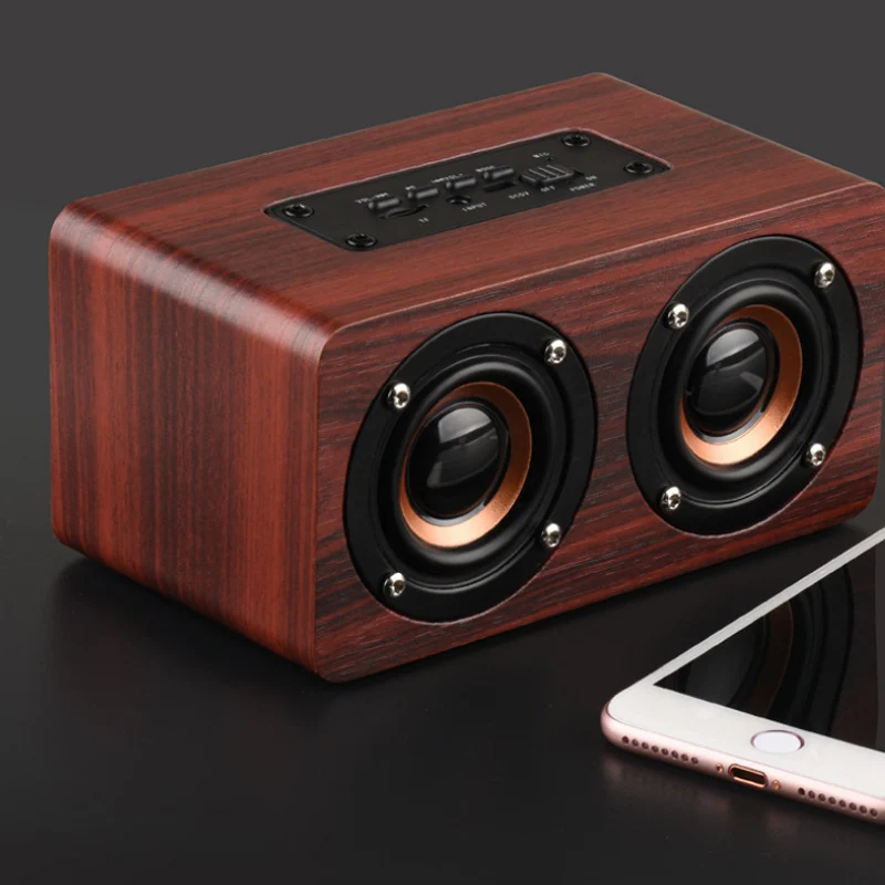 New Hot Portable Wireless Bluetooth Speakers Wooden Dual Passive Subwoofer Speaker NV99 | Электроника