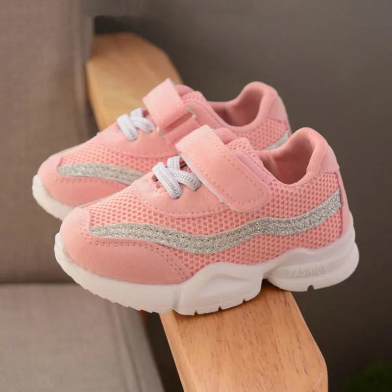 

Spring Autumn Mesh Breathable Black little Girl Shoes Sneakers Pink Quality Children Shoes White tenis infantil kids