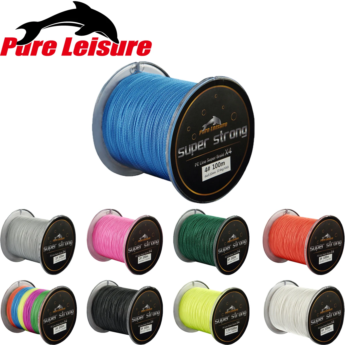 

PureLeisure 4 Stands 100M Braided Line Tresse De Peche Linha Multifilamento 100% PE Fil De Peche Fishing Line Multifilament