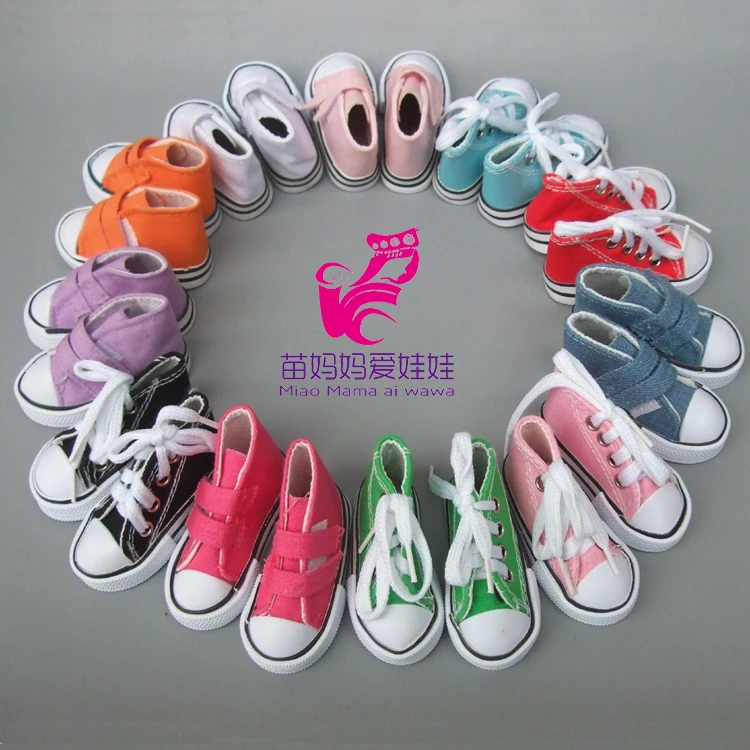 7 5cm font b doll b font shoes Denim Canvas Mini Toy Shoes 1 4 Bjd