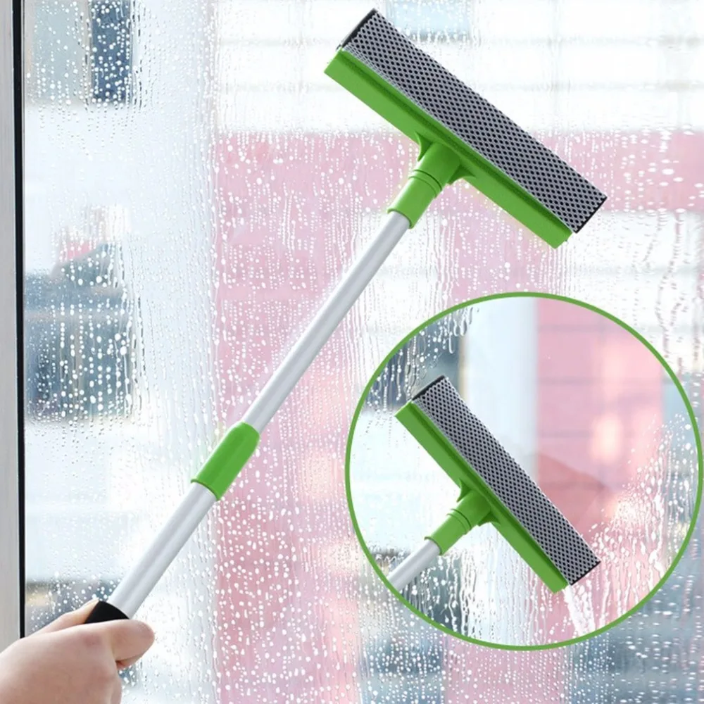 Telescopic Double Side Window Glass Cleaning Scraper Car Windshield