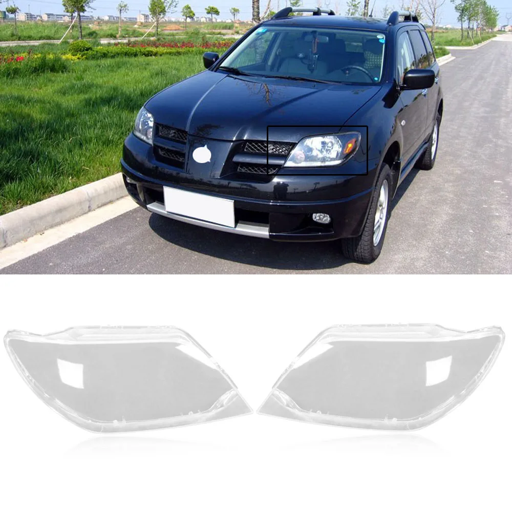 

CAPQX 2PCS For Mitsubishi Outlander 2004-2006 Front Headlamp Headlight Lamp cover Lampshade Waterproof Bright Lamp Shade Shell