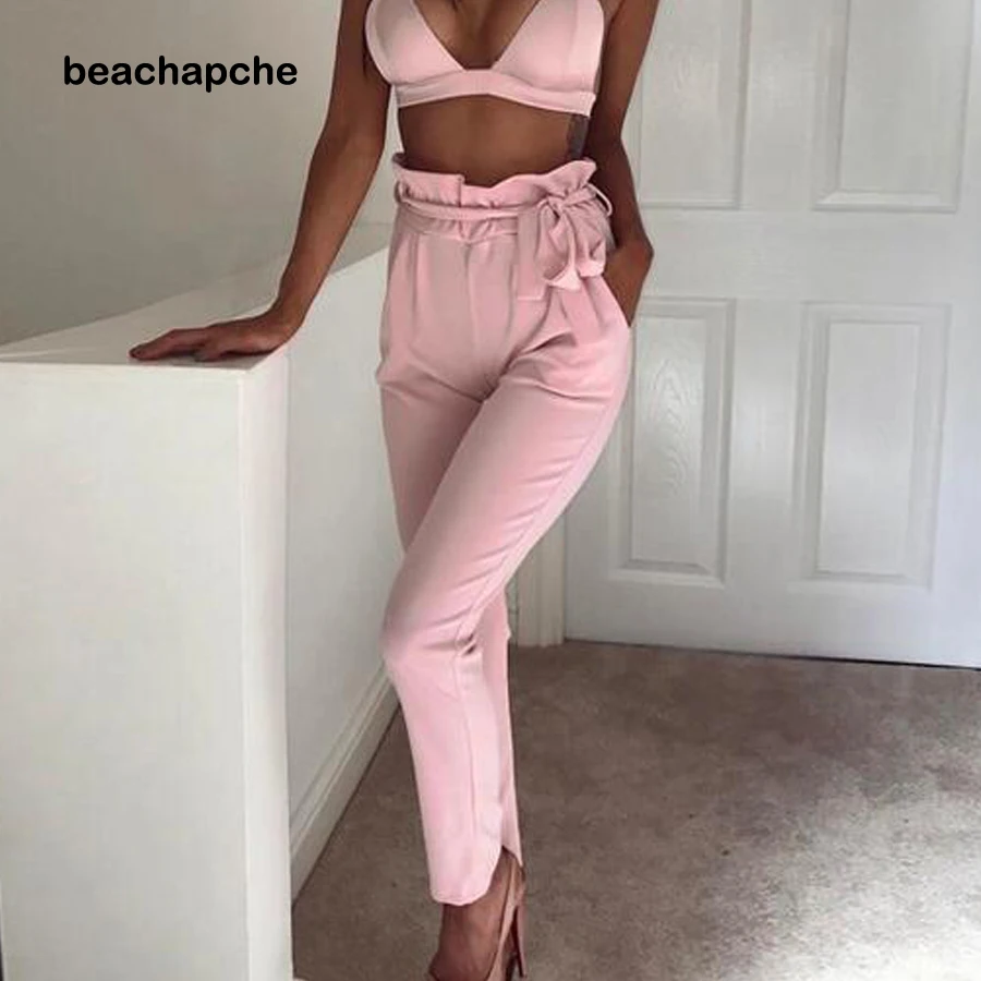 

Summer High Waist Ruffles Harem Pants Women 2017 Sweet Pockets Casual Long Solid Pantalon Female Trousers Women