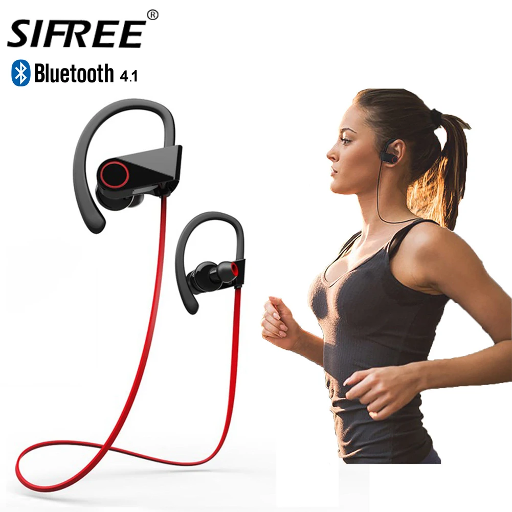 SIFREE bluetooth headphones IPX7 waterproof wireless headphone sports bass bluetooth earphone with mic for phone iPhone xiaomi
