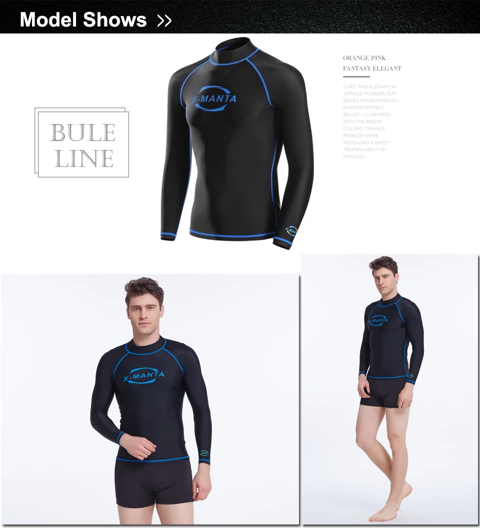 С длинным рукавом лайкра UPF 50+ для мужчин Боди костюмы Подводное плавание дайвинг куртка кожа анти-УФ одежда серфинг Спортивная одежда для мужчин 3 мм неопрен