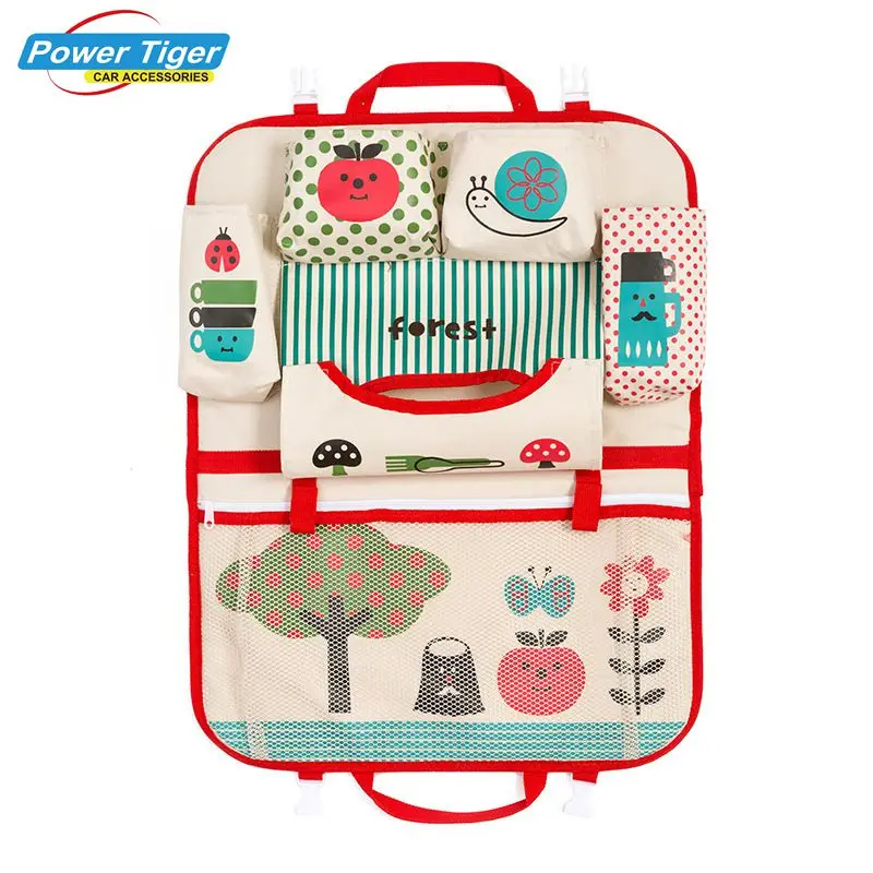 

Cute Cartoon Car Seat Back Storage Bag Hanging Auto Organizer Kids Love Automobiles Stowing Tidying Protector Accessories