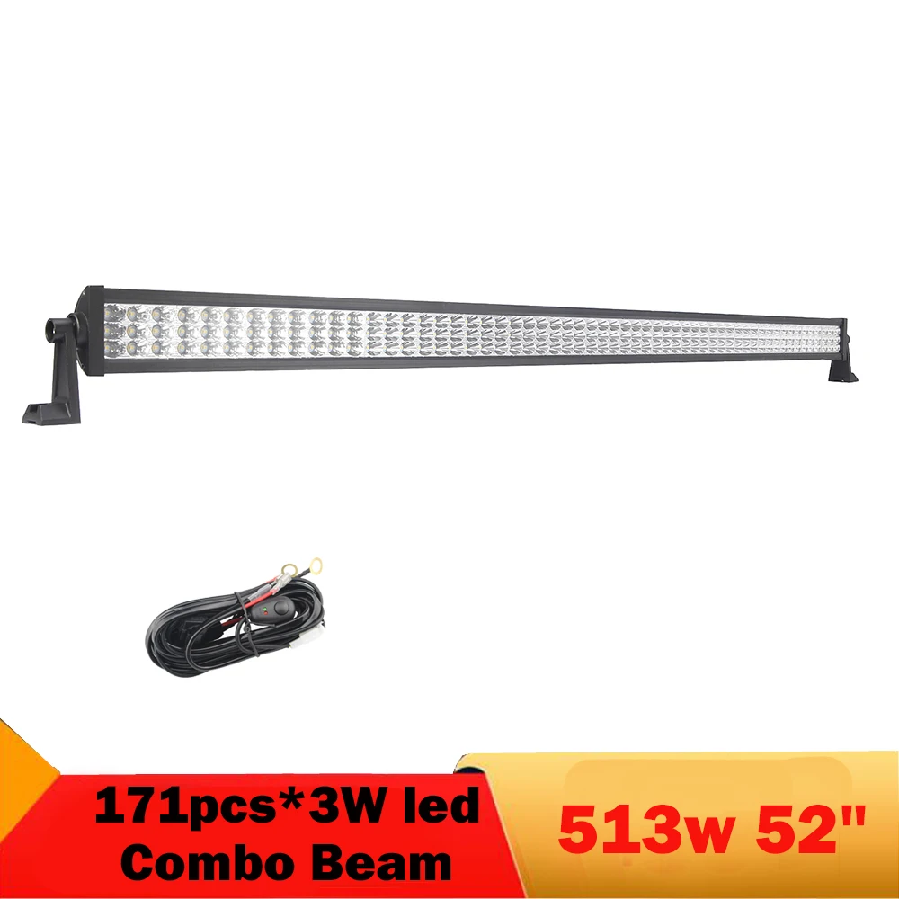 

52'' Inch LED Light Bar Driving Lights Triple Row Combo LED Bar Truck Car Boat Pickup 4X4 SUV UTV JK Wrangler Offroad LED Lights