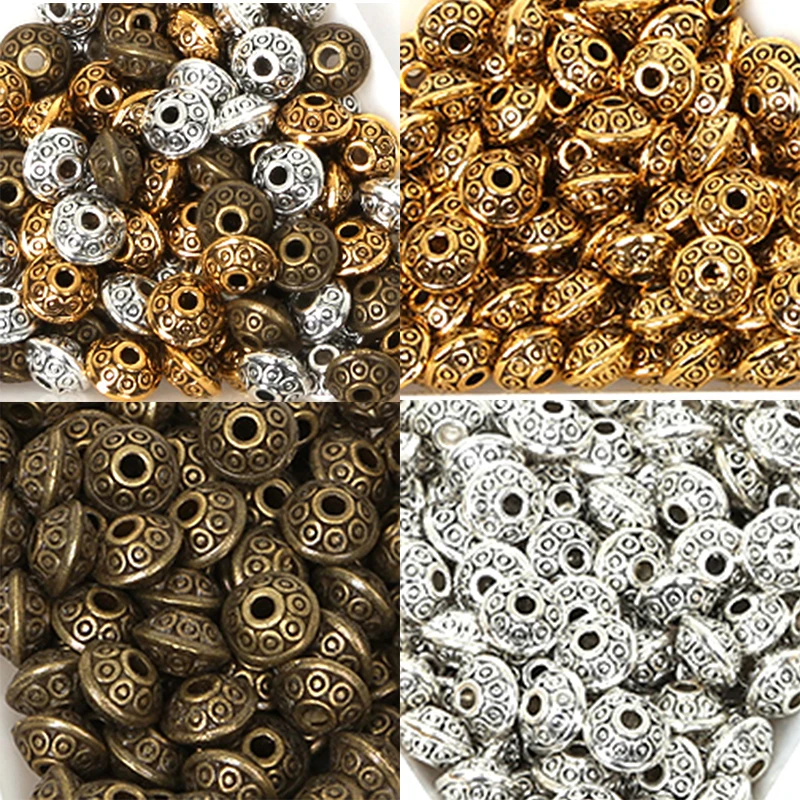 Бисер из античного серебра/золота/бронзы 6 мм 100 шт.|beads for jewelry making|spacer beadsbeading pattern |