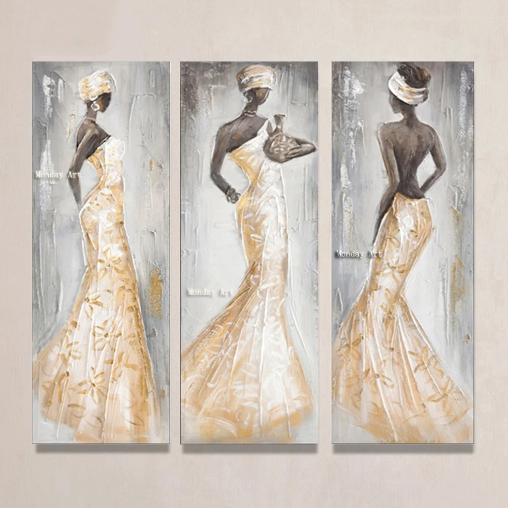 3 Panel Set hand painted Modern Knife Oil Painting Wall Pictures For Living Room Home Decoration Abstract Artwork On Canvas art | Дом и сад