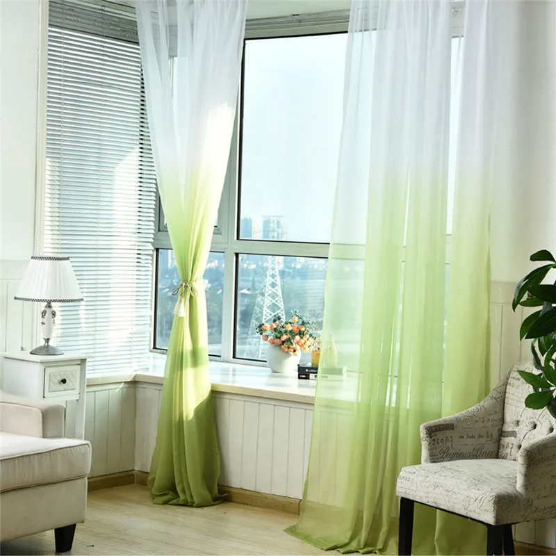 

Solid Window Curtain Drape Panel Sheer Scarf Divider Deco Valances Tulle Voile Door Curtain Green,Yellow,Orange,Blue,Gray