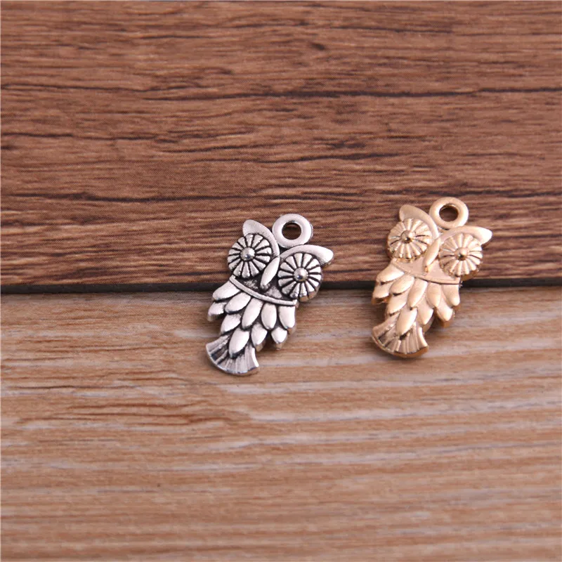 PULCHRITUDE 30PCS 11*20mm Animal Charm Owl Pendant Three Color DIY Retro Jewelry Bracelet Necklace Charms Pendant P6540