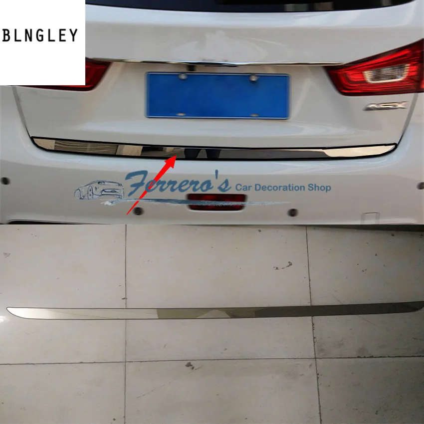 

Free shipping 1pc car styling for 2013-2016 Mitsubishi ASX Stainless Steel back rear trunk Protection decoration sequins