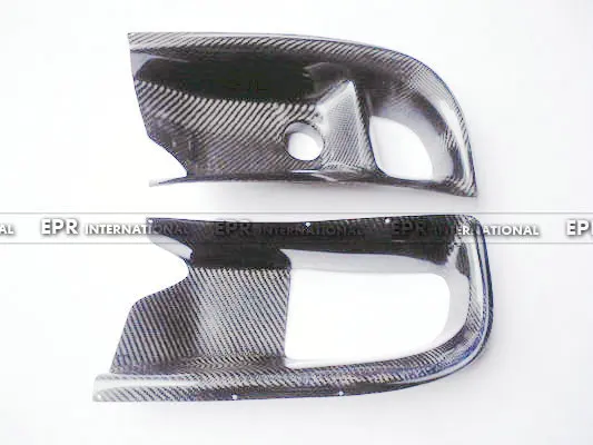 For Evolution EVO 9 Varis Carbon Fiber Oil Clean Guide& Air Duct(2pcs)For Mitsubishi Glossy Fiber Bumpers