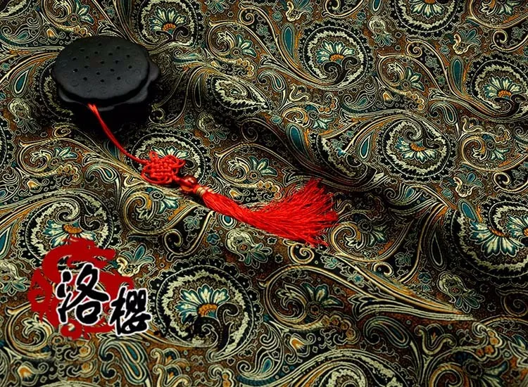 Китайская одежда Han, одежда для малышей, кимоно, шелковый атлас, костюм COS, улучшенная парча, ткань с павлиньим хвостом