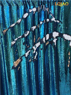 Двусторонний тканевый фон с русалочкой и двойными цветными блестками 8ftx8ft вечерние свадебные фоны для фотосъемки, шторы с блестками - Цвет: Turquoise-Silver