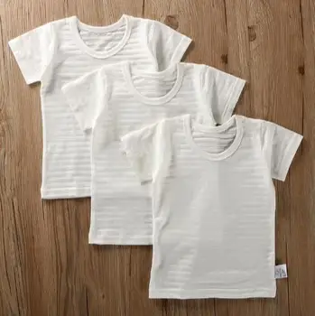 

3 pcs Pack summer clothing boy's pure white t-shirt cotton thin short sleeve kis cotton T-shirt XS127