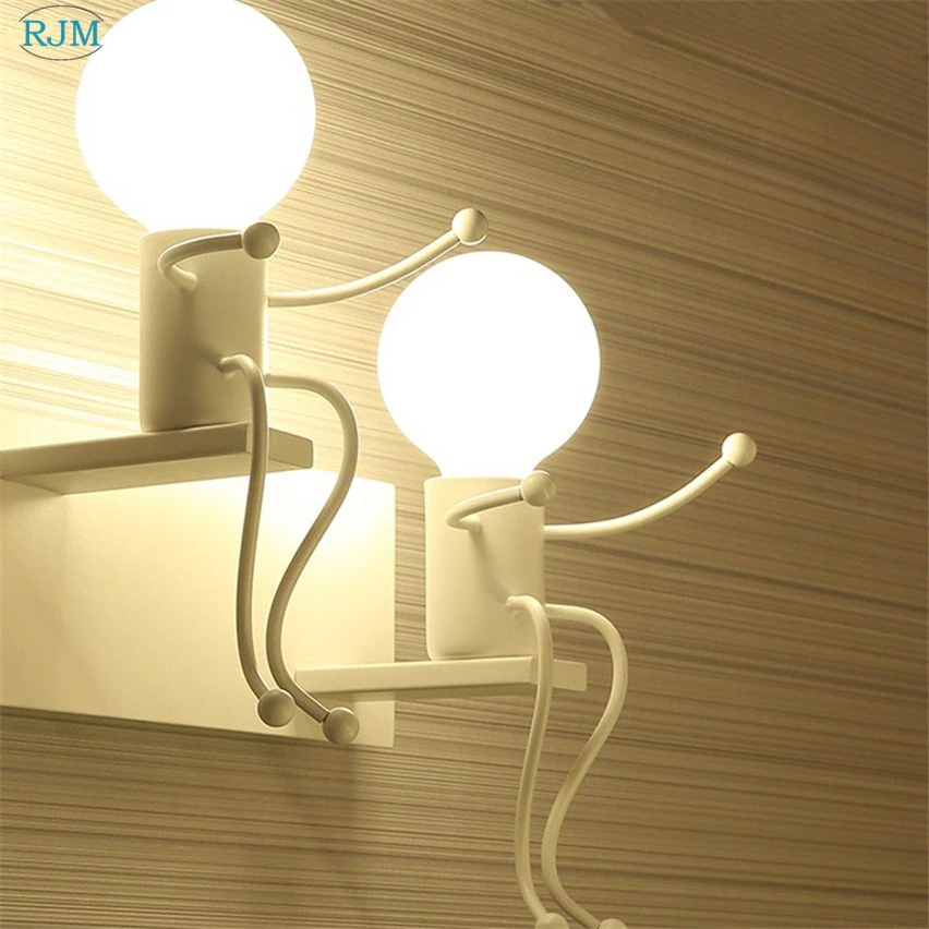 Nordic Modern Simple Creative Cartoon Children Iron Wall Lamps for Living Room Bedroom Bedside Hallway Indoor Lighting Decor led wall lamp wall light