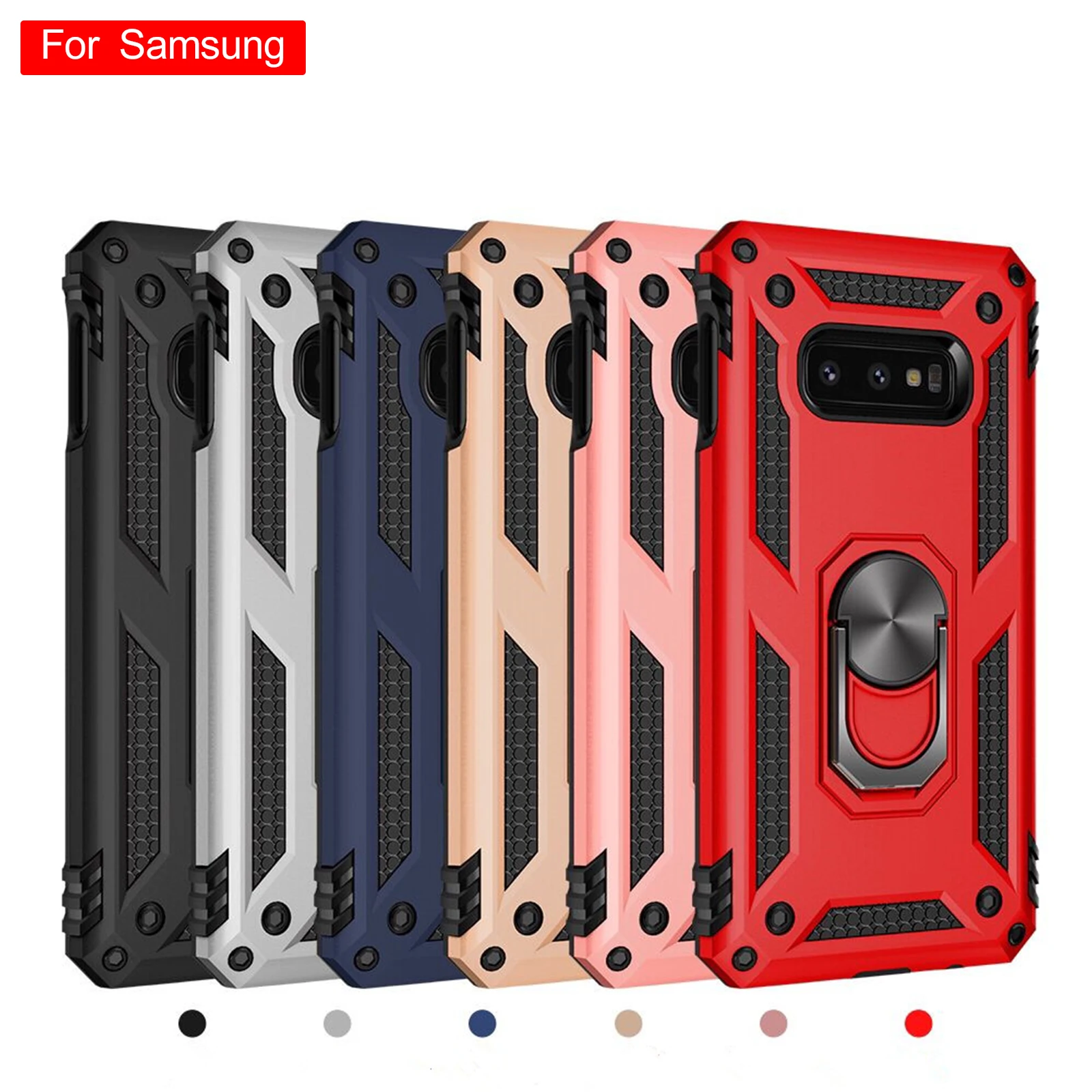 

FD Fashion New Armor Shockproof Case S8 S9 For Samsung Note8 Note9 Invisible Ring Bracket with Magnetic Case For Samsung M10 M20
