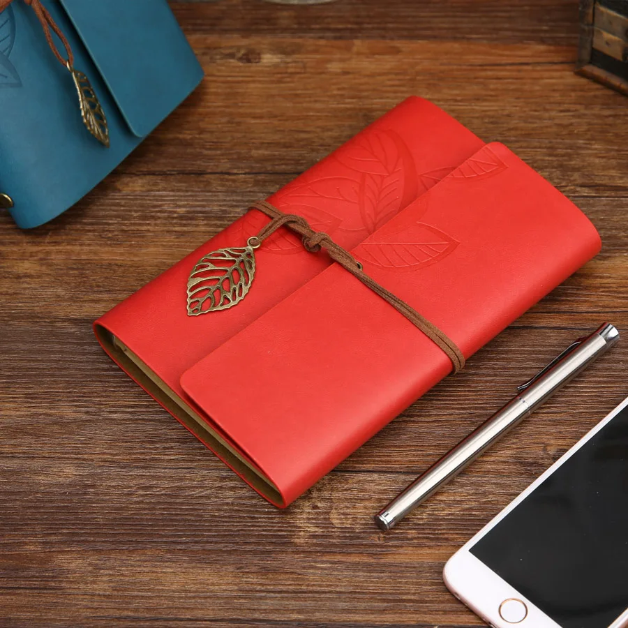 

New Leather Notebook paper 80 sheets 7 inch Journals Sketch book diary Spiral note book Kraft office & school supplies gift