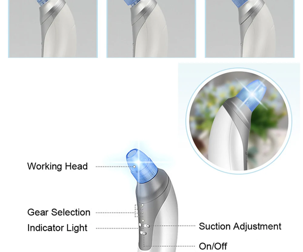 4 косметических головки вакуумный инструмент для удаления черных точек электронный очиститель для лица инструмент для удаления акне использует пор вакуумный экстрактор