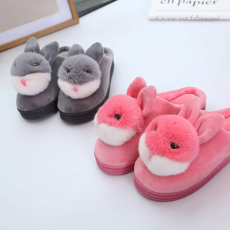 

Lovely Rabbit Animal Slippers Cartoon Shoes Soft Winter Warm House Slippers Indoor Bedroom Shoes Woman Flip Flops