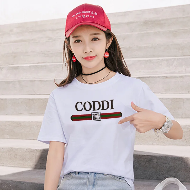 The new 2018 loose cotton joker white T-shirt with short sleeves female students han edition ulzzang spring coat half sleeve Whi