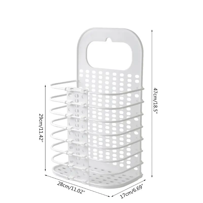 Пластиковая Складная висячая корзина для белья грязная одежда шкатулка для хранения игрушек органайзер для одежды контейнер с ручкой липкий крючок