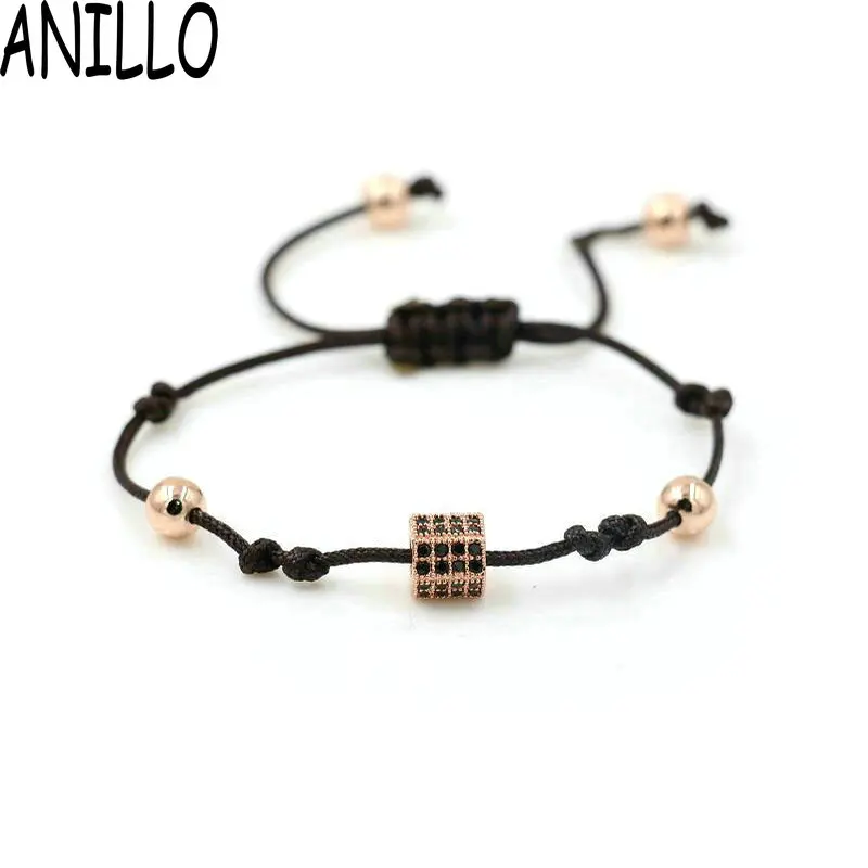 

ANILLO Women Hexagon Charm Bracelet Lovers Lucky Rope Braided Red Thread String Bracelets Couple Adjustable Jewelry Gift